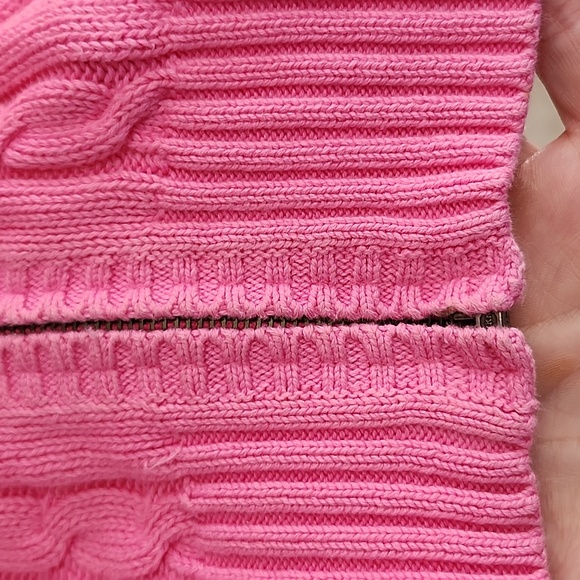 Lilly Pultizer Hot Pink Cable Knit Zip Up Hoodie Small - Picture 5 of 15